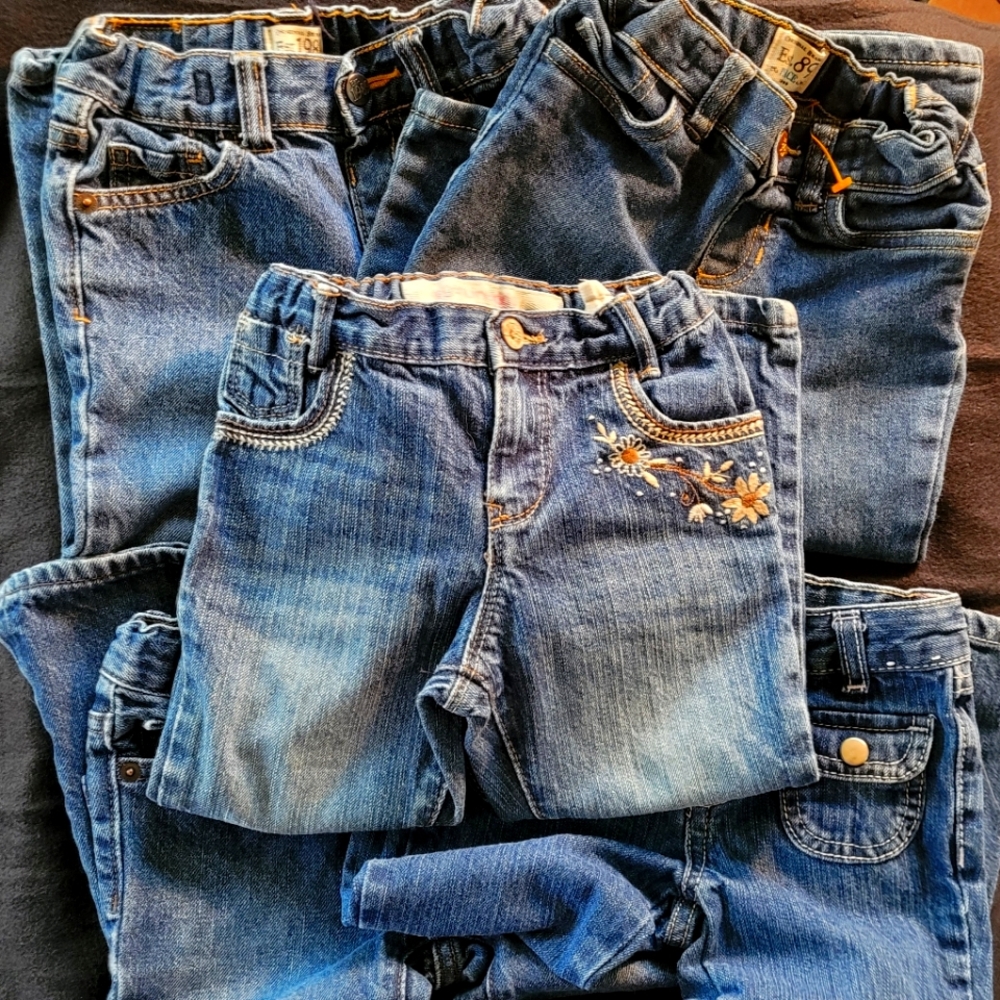 Lot of 5 Pair Girl's Jeans 3T